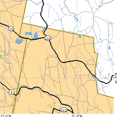 Zip code 01070 close-up map