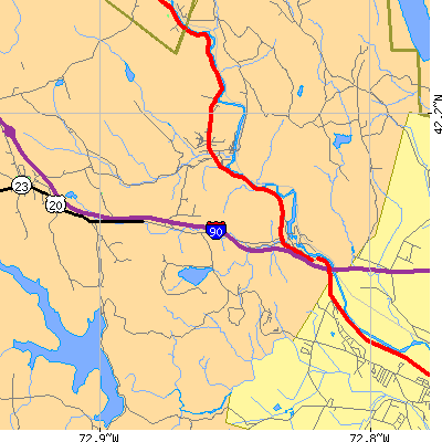 Zip code 01071 close-up map