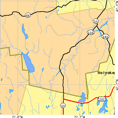 Zip code 01073 close-up map
