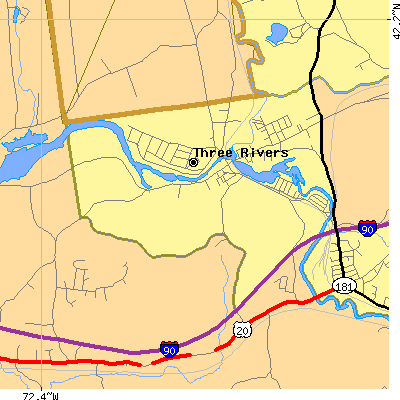 Zip code 01080 close-up map