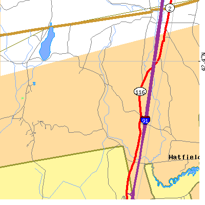 Zip code 01088 close-up map