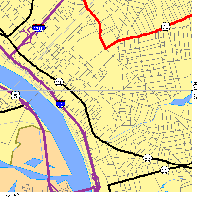 Zip code 01105 close-up map