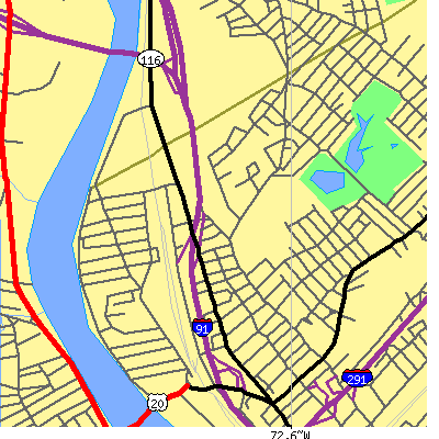 Zip code 01107 close-up map