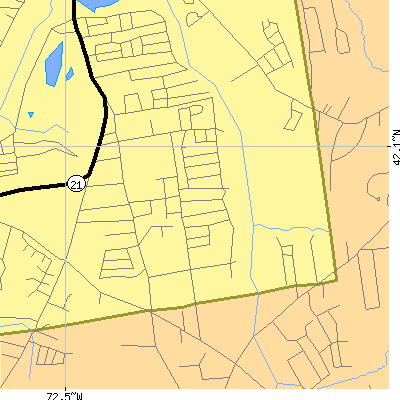 Zip code 01128 close-up map