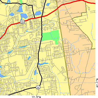 Zip code 01129 close-up map