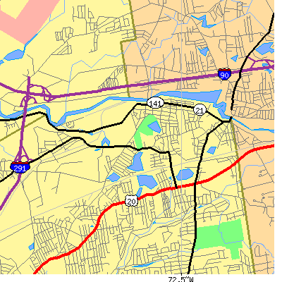 Zip code 01151 close-up map