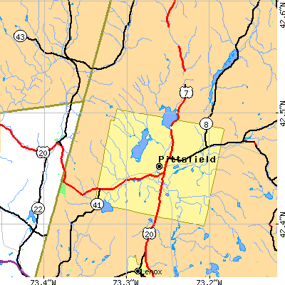 Zip code 01201 close-up map
