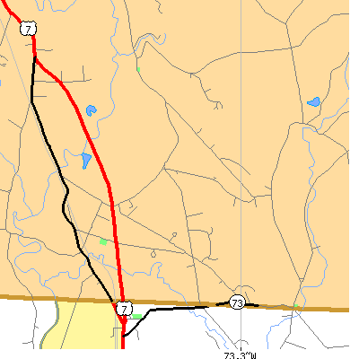 Zip code 01222 close-up map
