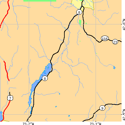 Zip code 01225 close-up map