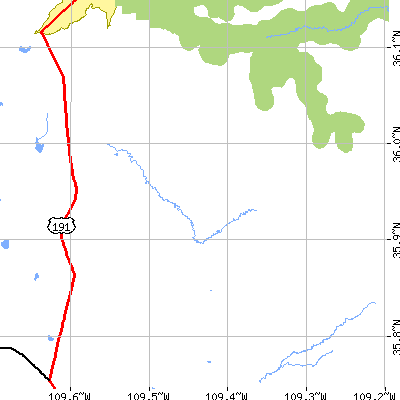 Zip code 86540 close-up map