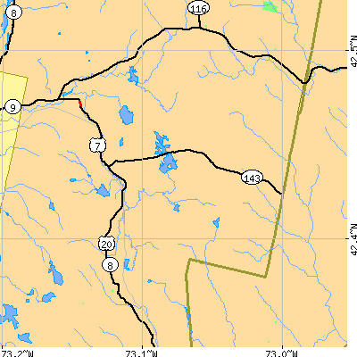 Zip code 01235 close-up map