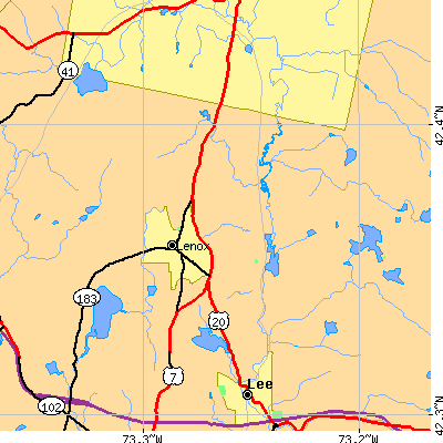 Zip code 01240 close-up map