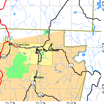 Zip code 01247 close-up map