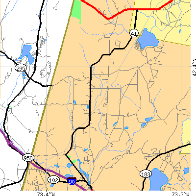 Zip code 01254 close-up map