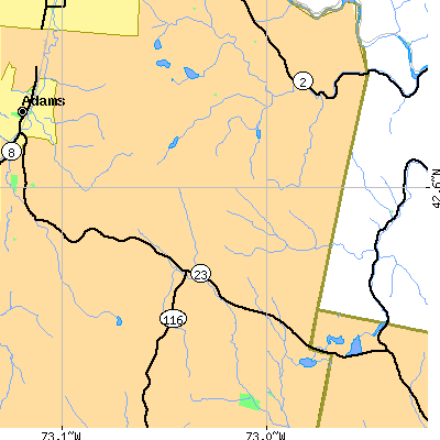 Zip code 01256 close-up map