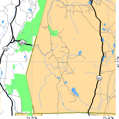 Zip code 01258 close-up map