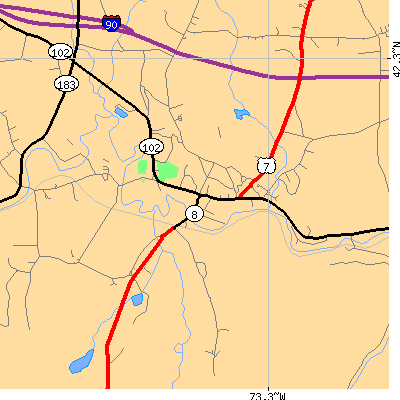 Zip code 01262 close-up map