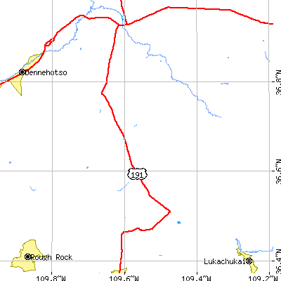 Zip code 86545 close-up map