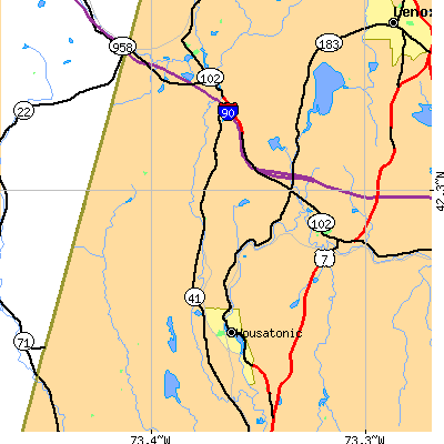 Zip code 01266 close-up map