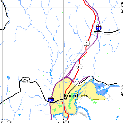 Zip code 01301 close-up map