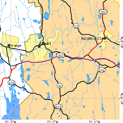 Zip code 01331 close-up map