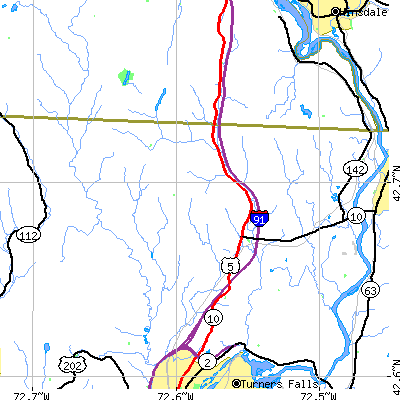 Zip code 01337 close-up map