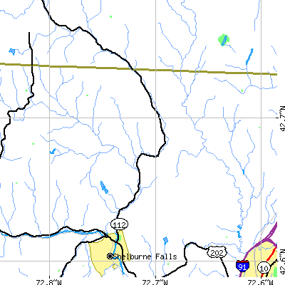Zip code 01340 close-up map