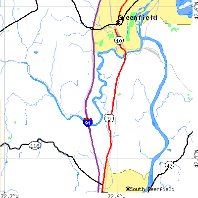 Zip code 01342 close-up map