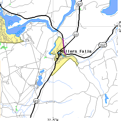 Zip code 01349 close-up map