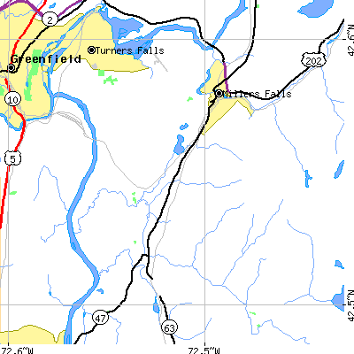 Zip code 01351 close-up map