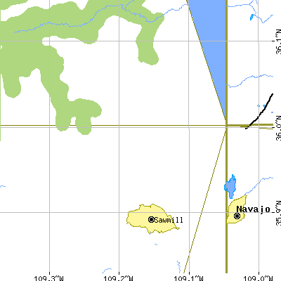 Zip code 86549 close-up map
