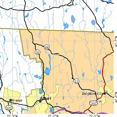 Zip code 01368 close-up map