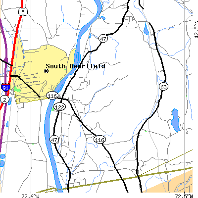 Zip code 01375 close-up map