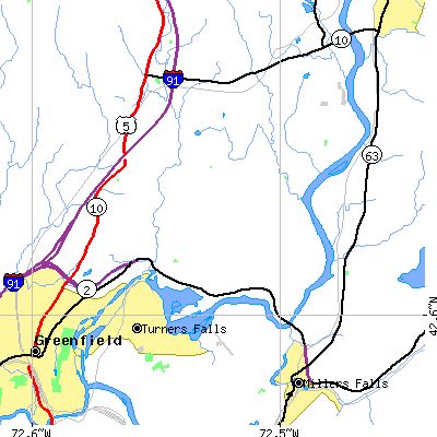Zip code 01376 close-up map