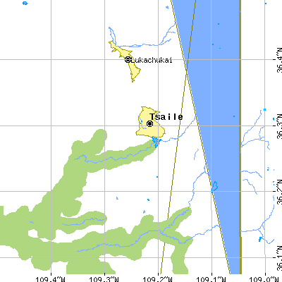 Zip code 86556 close-up map
