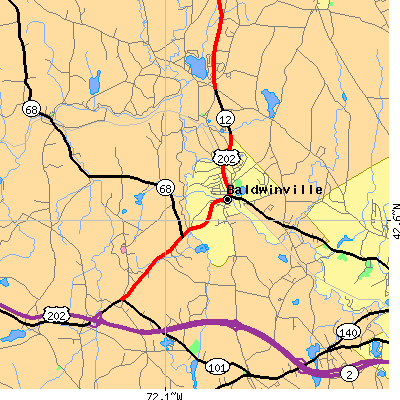 Zip code 01436 close-up map