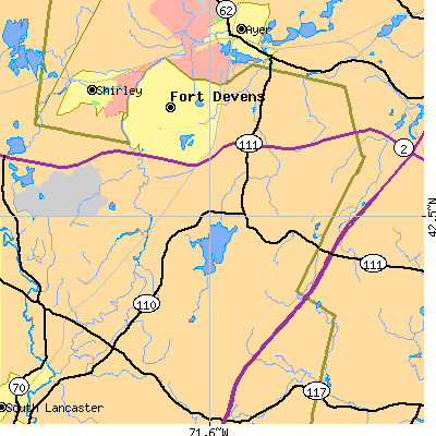 Zip code 01451 close-up map