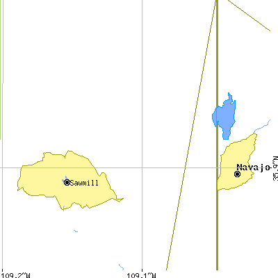 Zip code 87328 close-up map