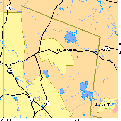 Zip code 01462 close-up map
