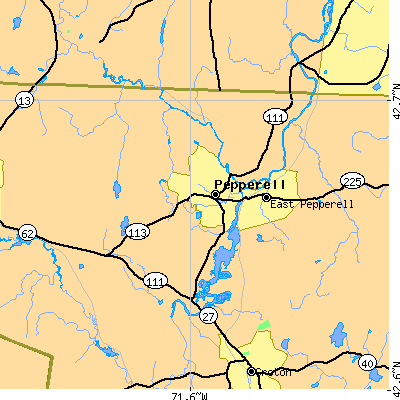 Zip code 01463 close-up map