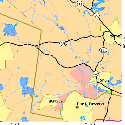 Zip code 01464 close-up map