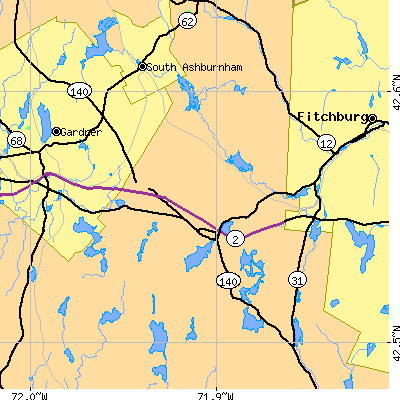 Zip code 01473 close-up map