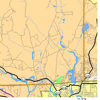 Zip code 01504 close-up map