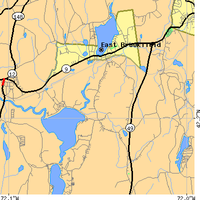 Zip code 01515 close-up map