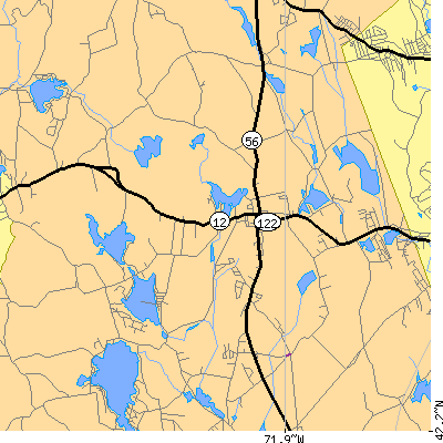 Zip code 01524 close-up map