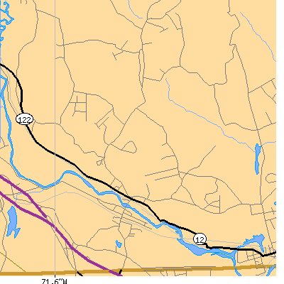 Zip code 01529 close-up map
