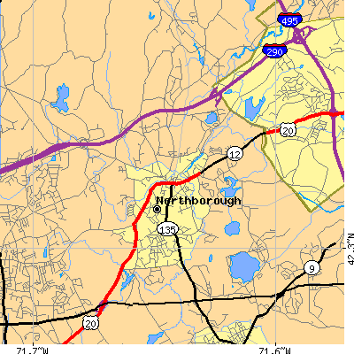 Zip code 01532 close-up map
