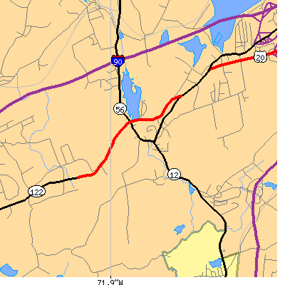 Zip code 01537 close-up map