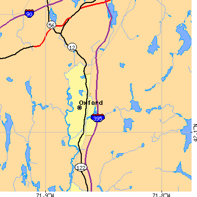 Zip code 01540 close-up map