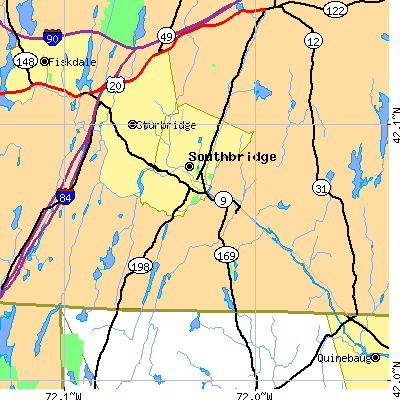Zip code 01550 close-up map